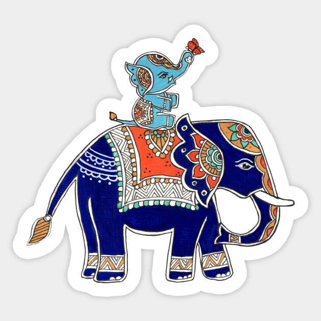 Madhubani elephants Father’s  Day Sticker by HariniArts